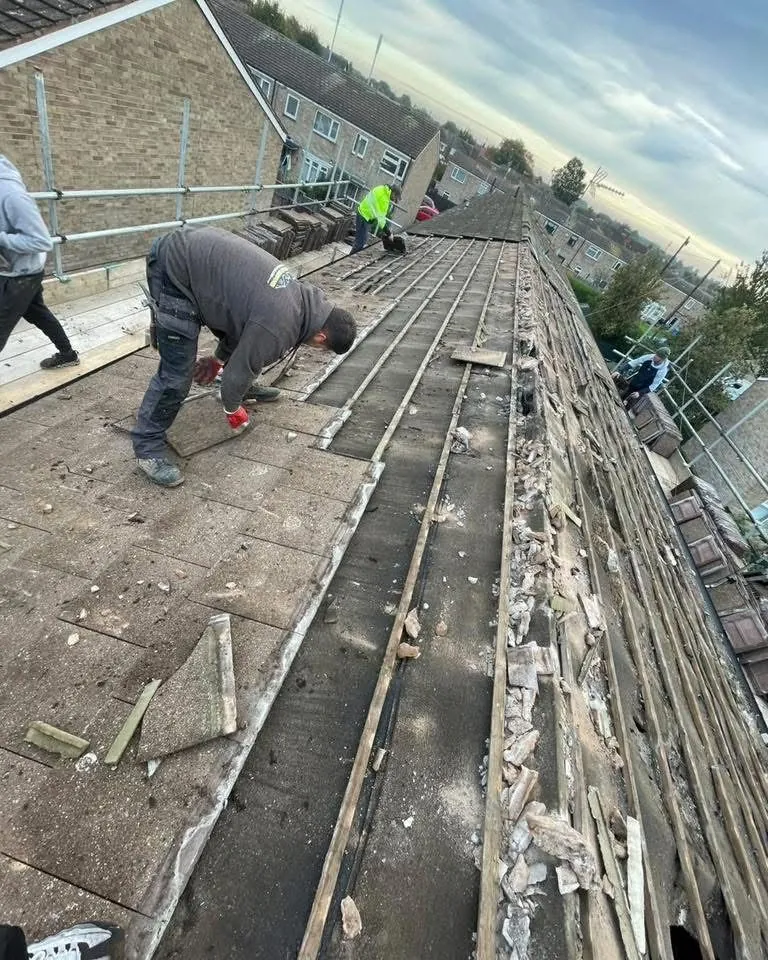 Roof strip and re-felt in progress in Bude